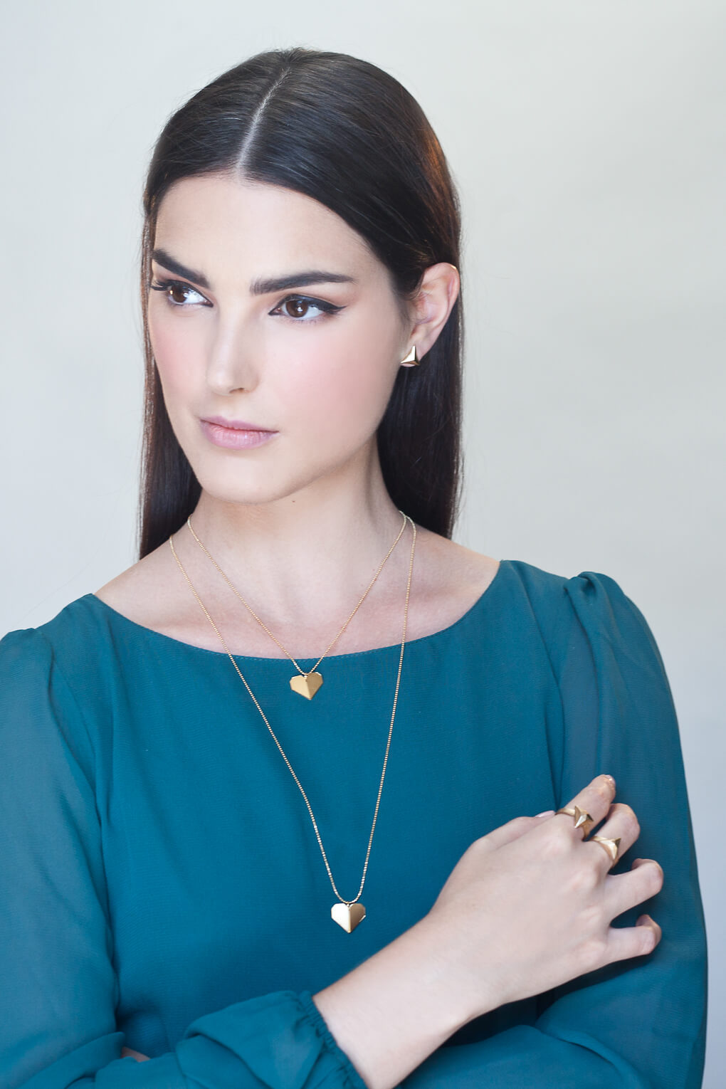 116372-Long Origami Heart Necklace-1